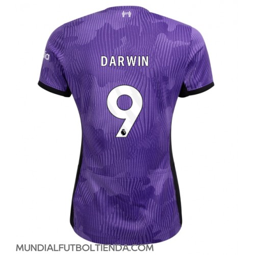 Camiseta Liverpool Darwin Nunez #9 Tercera Equipación Replica 2023-24 para mujer mangas cortas